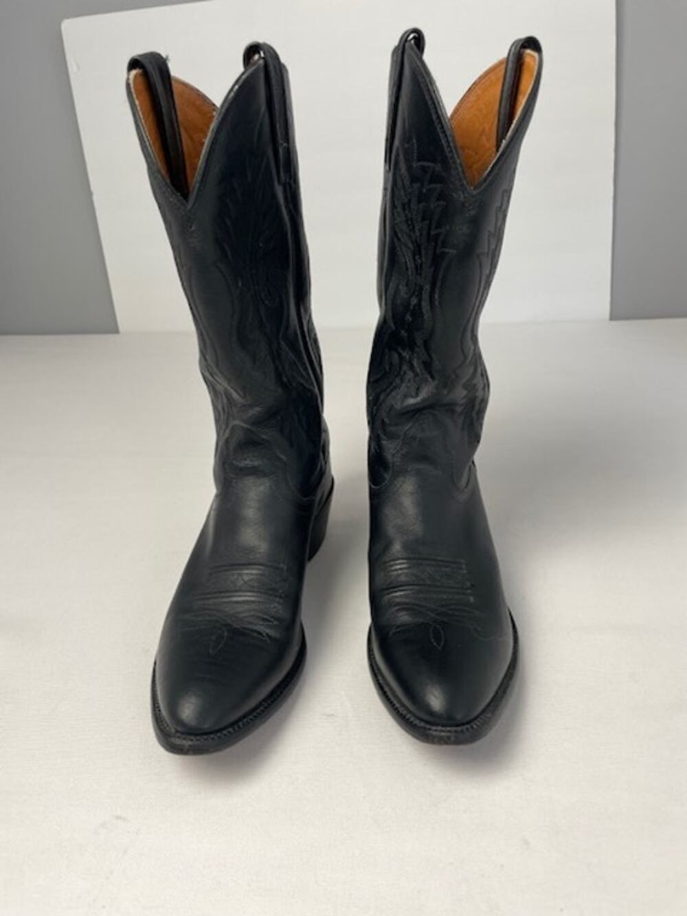 Nocona Black Leather Cowboy Boots Men’s Size 9D Western Mexico Heritage Ranch